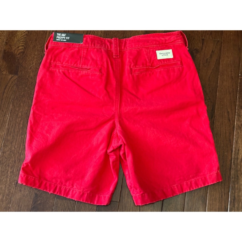 NWT Abercrombie & Fitch Preppy Fit Shorts Red Pink Chino Above Knee Men's 30 - Picture 9 of 9